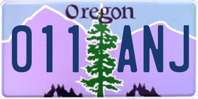 OR license plate 011ANJ