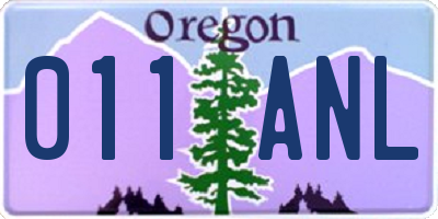 OR license plate 011ANL