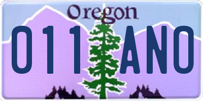 OR license plate 011ANO
