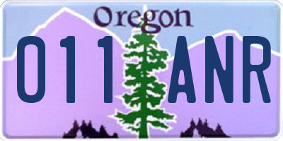 OR license plate 011ANR
