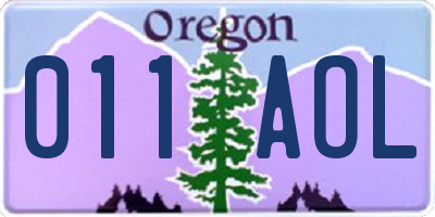 OR license plate 011AOL