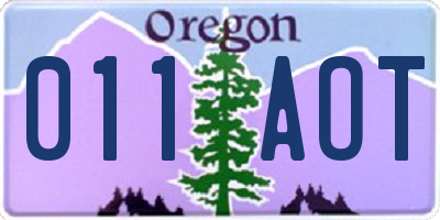 OR license plate 011AOT