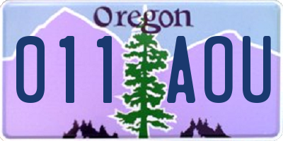 OR license plate 011AOU