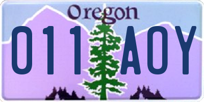 OR license plate 011AOY