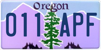 OR license plate 011APF