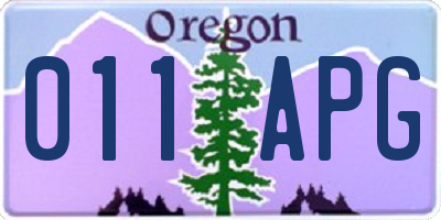 OR license plate 011APG