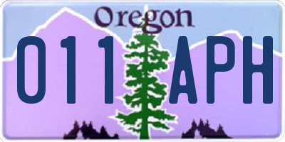 OR license plate 011APH