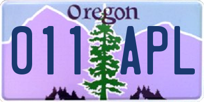 OR license plate 011APL