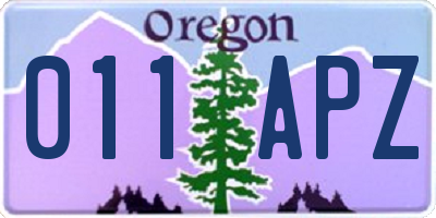 OR license plate 011APZ