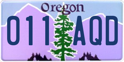 OR license plate 011AQD