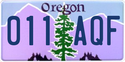 OR license plate 011AQF