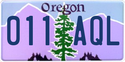 OR license plate 011AQL