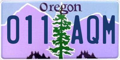 OR license plate 011AQM