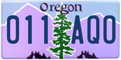 OR license plate 011AQO