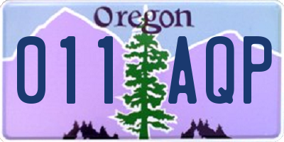 OR license plate 011AQP