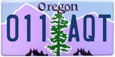 OR license plate 011AQT