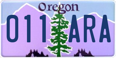 OR license plate 011ARA