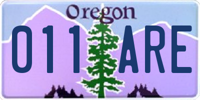 OR license plate 011ARE