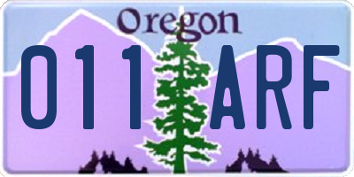 OR license plate 011ARF