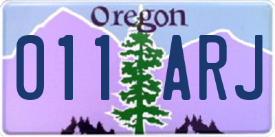 OR license plate 011ARJ