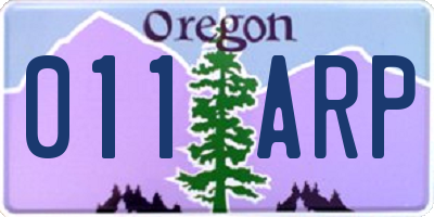 OR license plate 011ARP
