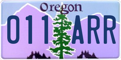 OR license plate 011ARR