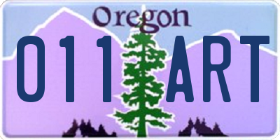 OR license plate 011ART