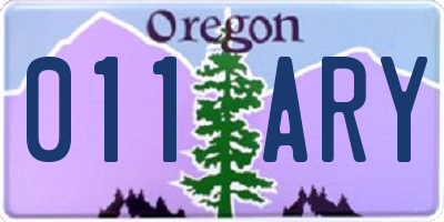 OR license plate 011ARY