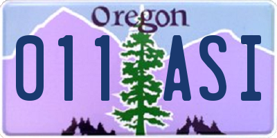 OR license plate 011ASI