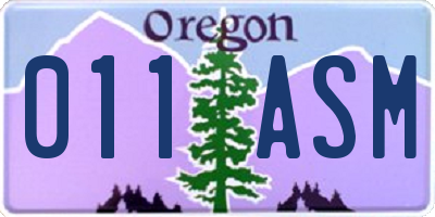 OR license plate 011ASM