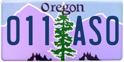 OR license plate 011ASO