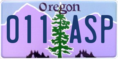 OR license plate 011ASP