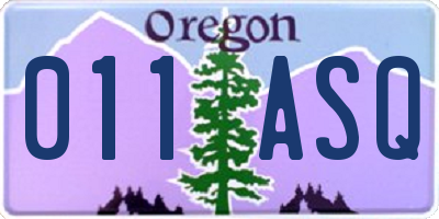 OR license plate 011ASQ