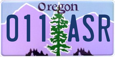 OR license plate 011ASR