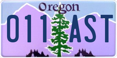 OR license plate 011AST