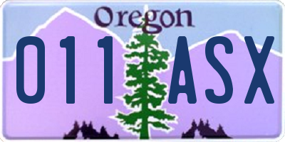 OR license plate 011ASX