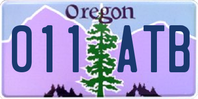 OR license plate 011ATB