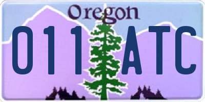 OR license plate 011ATC