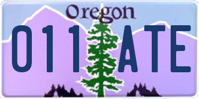 OR license plate 011ATE