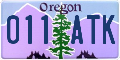 OR license plate 011ATK