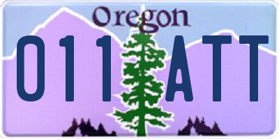 OR license plate 011ATT
