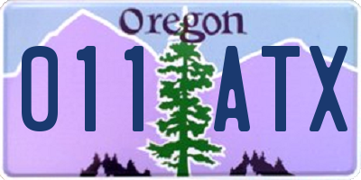 OR license plate 011ATX