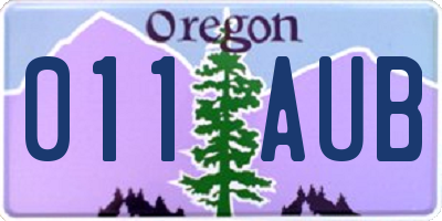 OR license plate 011AUB