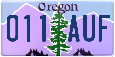 OR license plate 011AUF