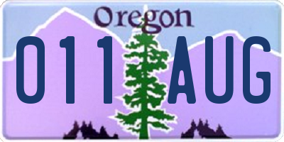 OR license plate 011AUG