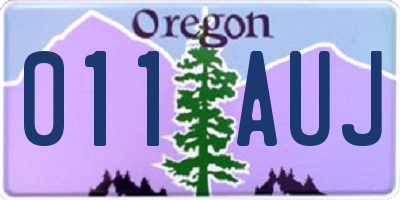 OR license plate 011AUJ
