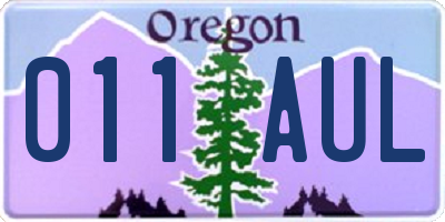 OR license plate 011AUL