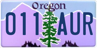 OR license plate 011AUR