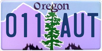 OR license plate 011AUT