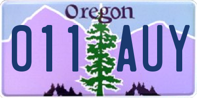 OR license plate 011AUY